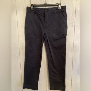 Vince Utility Pants Womens 8‎ Black Belted Stretch Chino Ankle Length Straight
